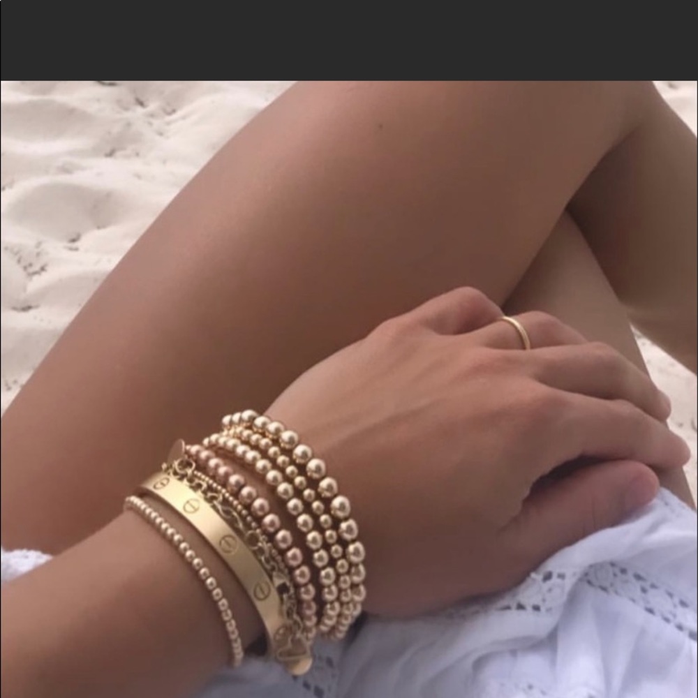 6mm Gold Filled Beaded Stretch Bracelet